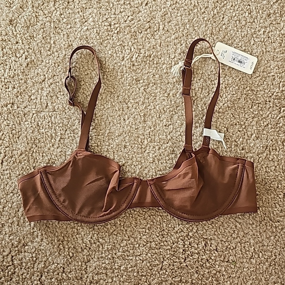 Aerie Brown Mesh Balconette Bra 34A